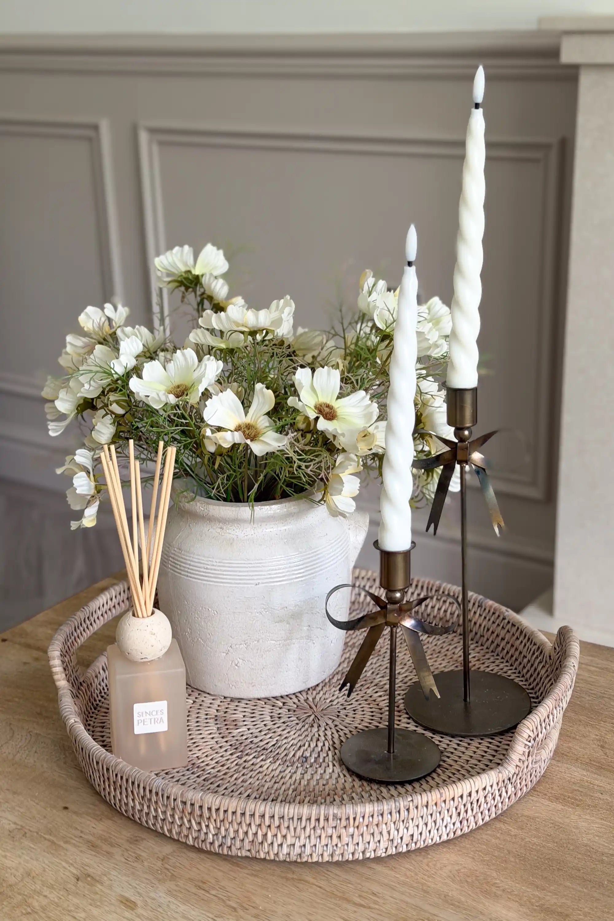 Round Rattan Tray