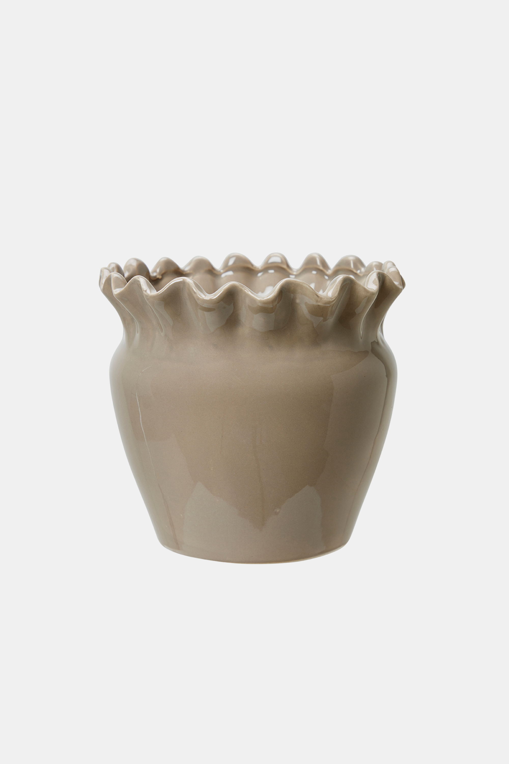 Serena Beige Ruffle Planter