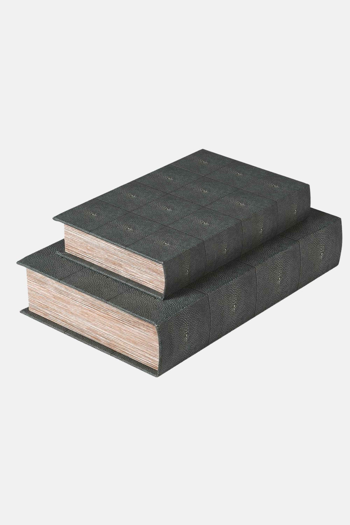 Faux Shagreen Book Boxes (Set of 2)