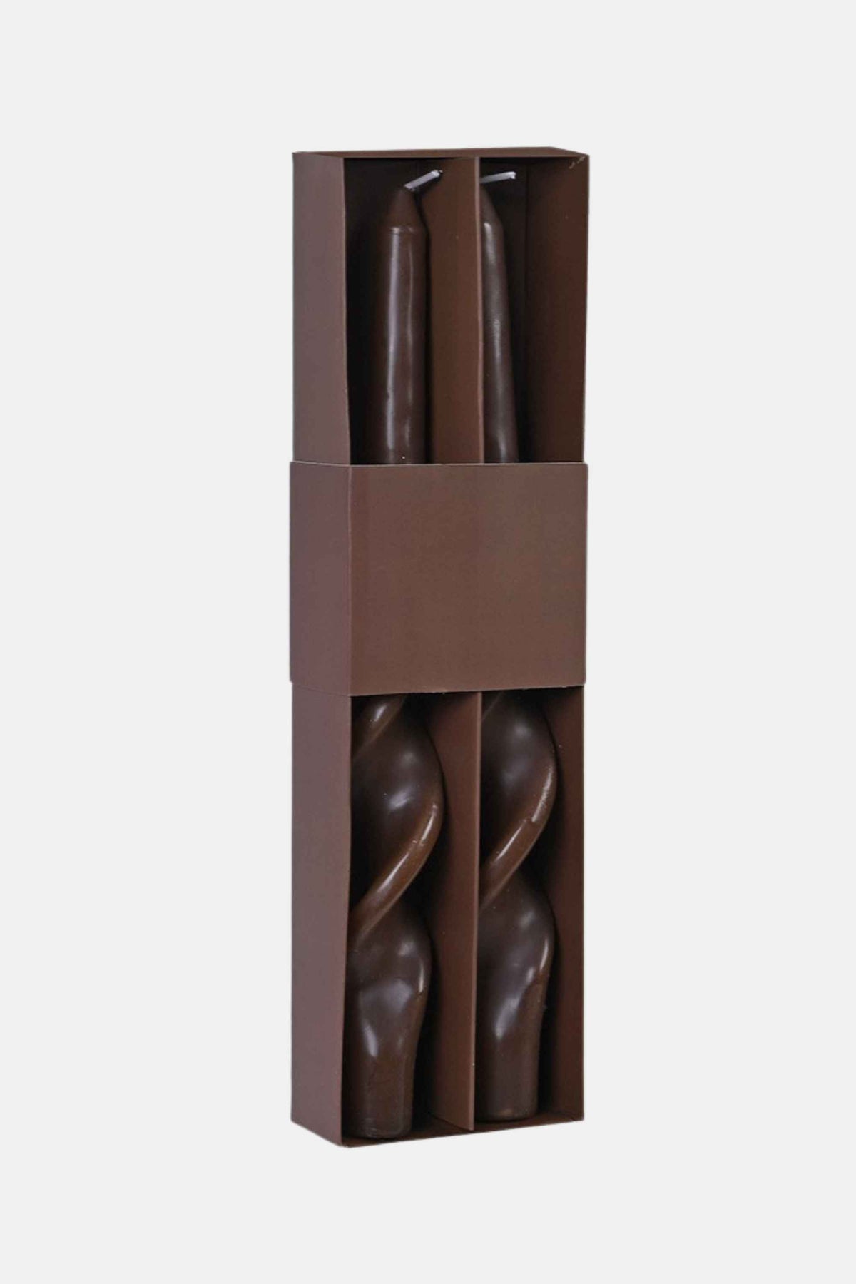 Brown Swirl Dinner Candles (Set of 2)