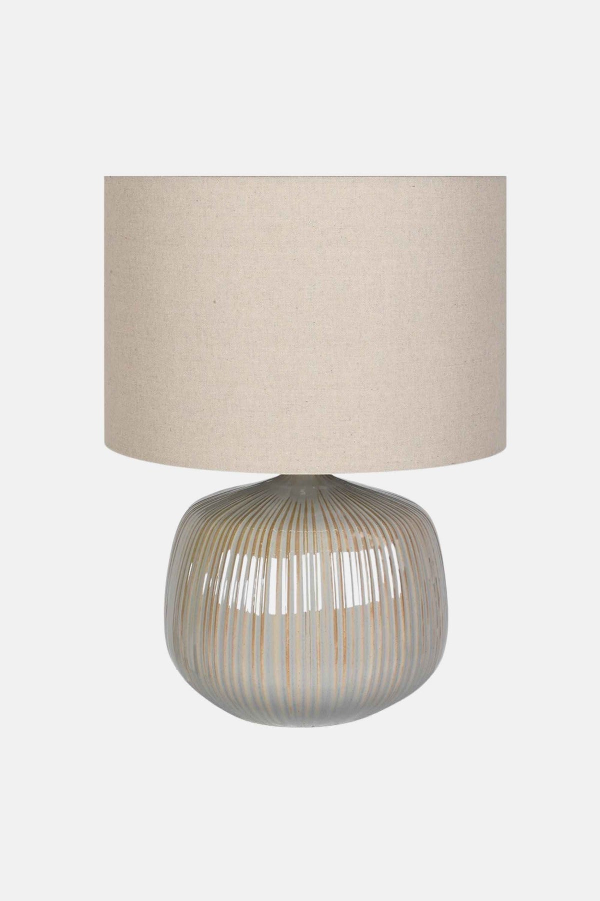 Taupe Ribbed Table Lamp