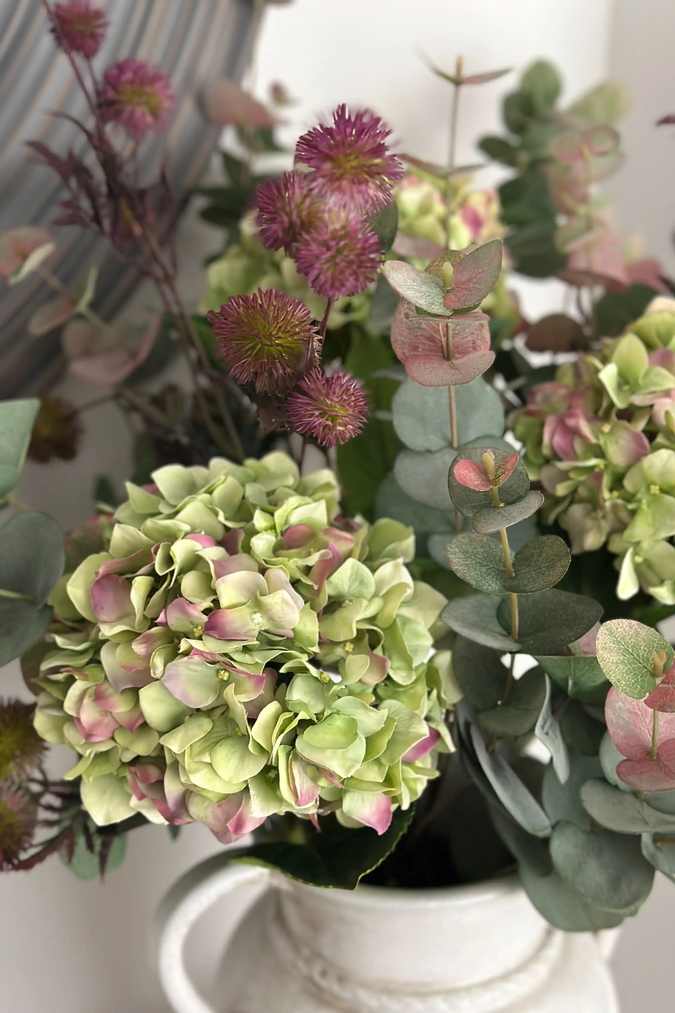Deluxe Pistachio & Aubergine Real Feel Hydrangea