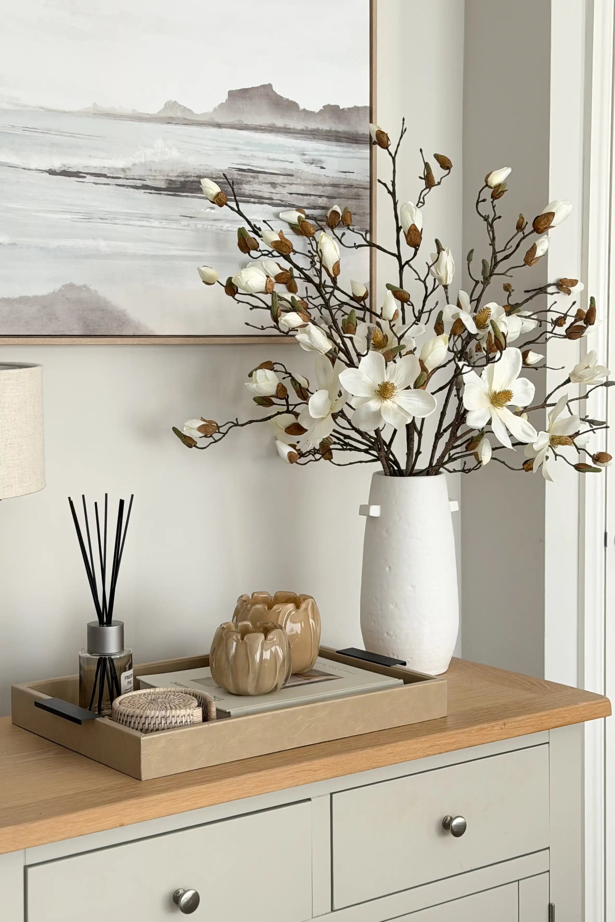 Palma Magnolia Bouquet & Vase Arrangement