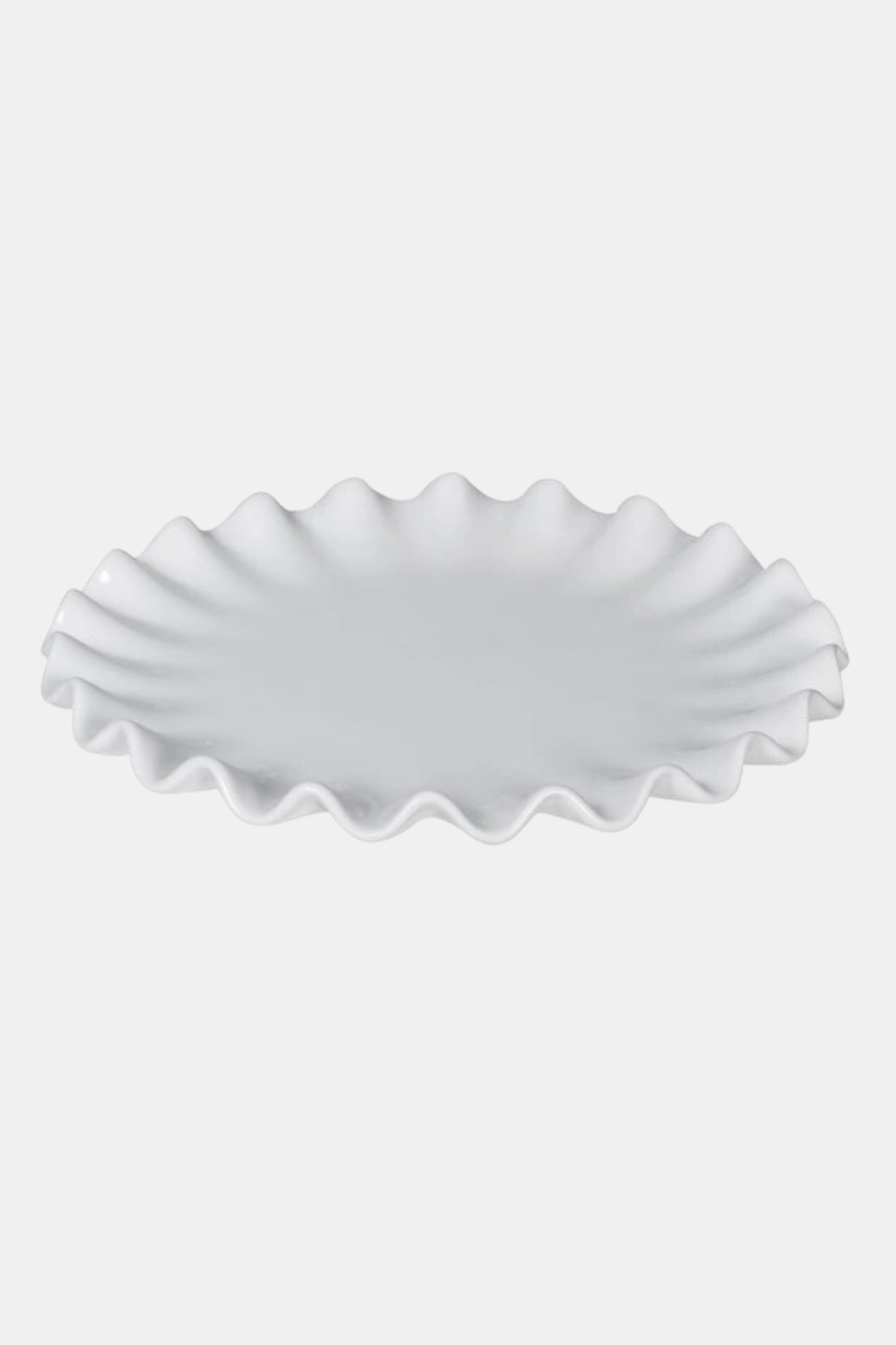 White Ruffle Ceramic Plate