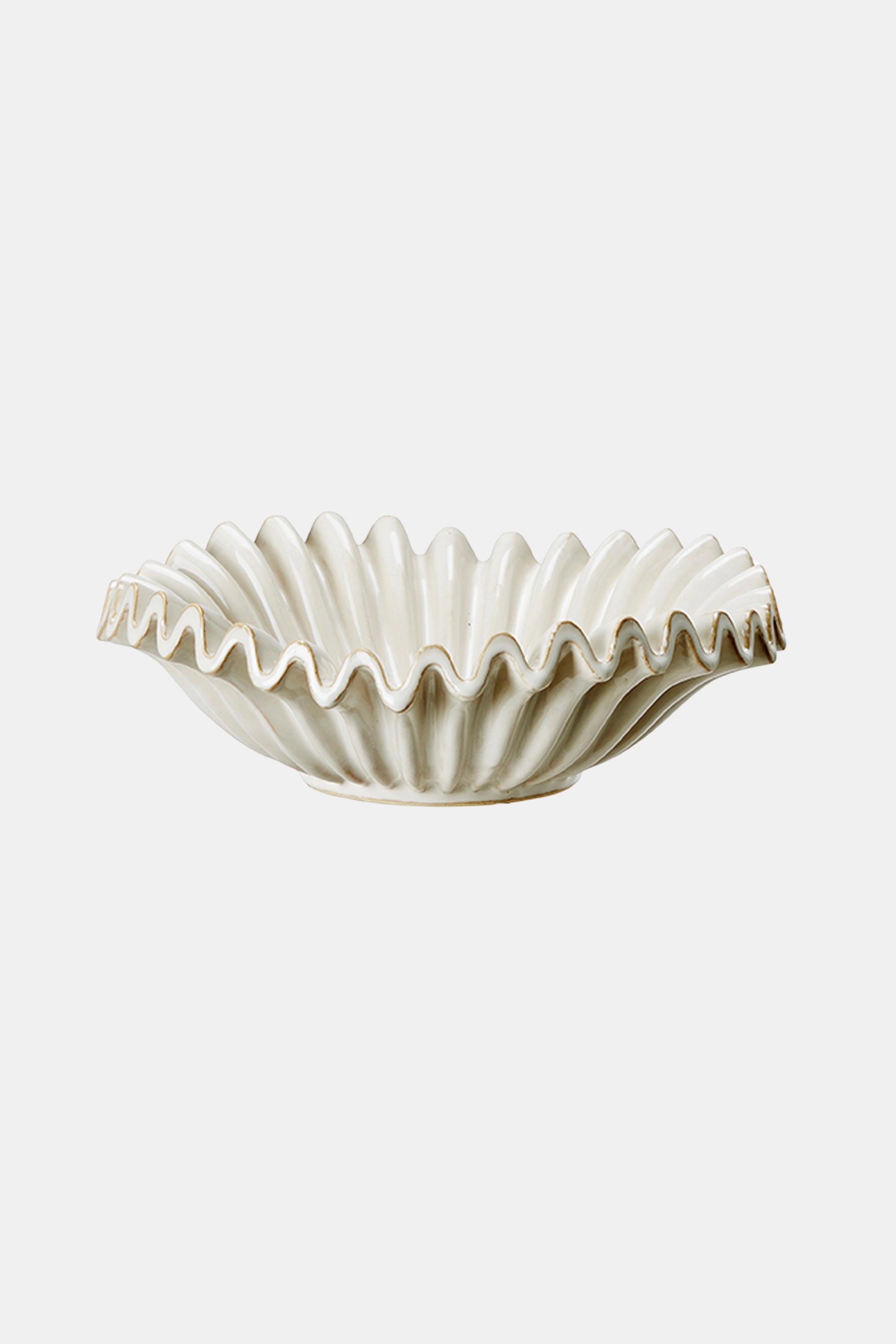 Cream Ruffle Edge Decorative Bowl