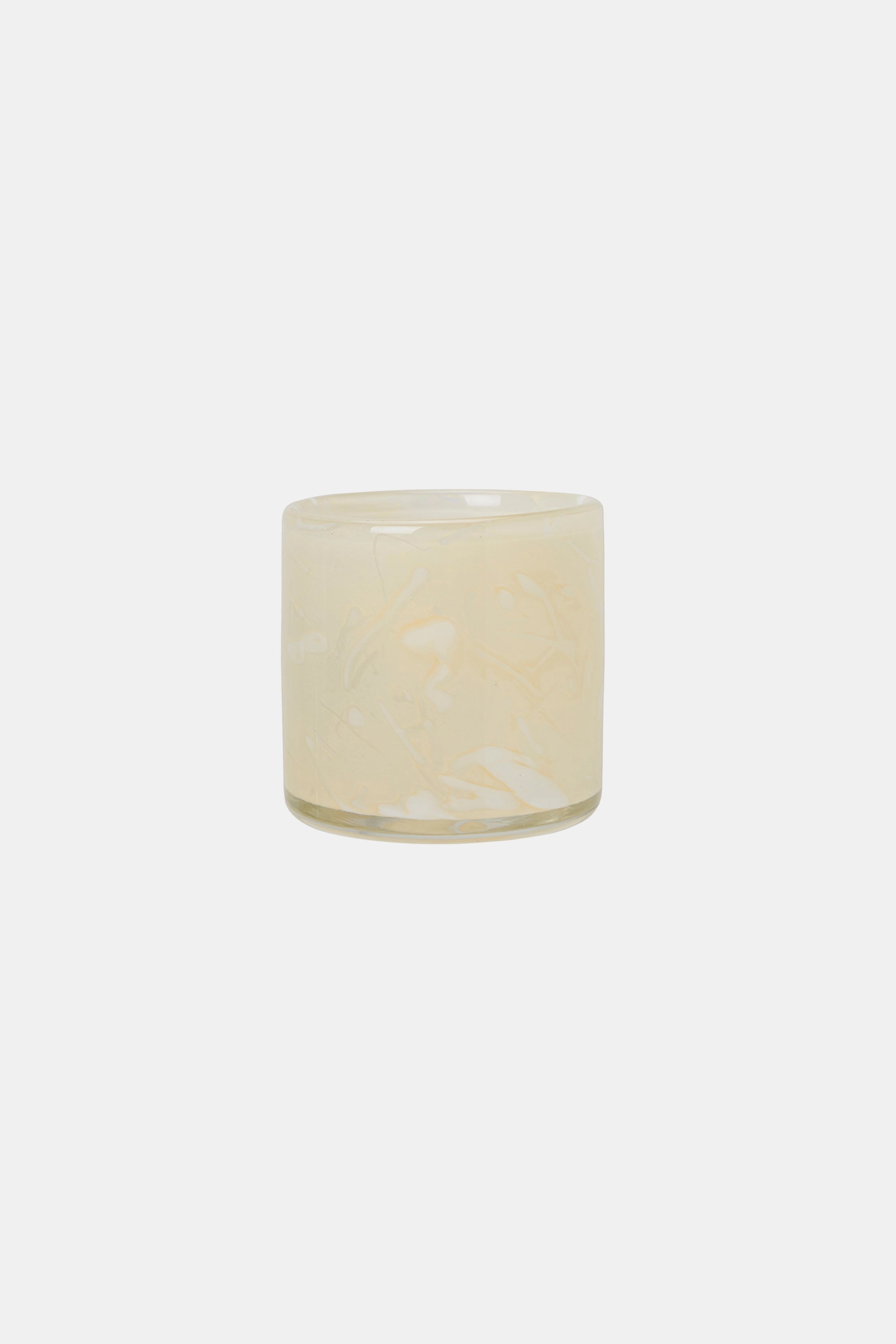 Soft Lemon Glass Candle Holder