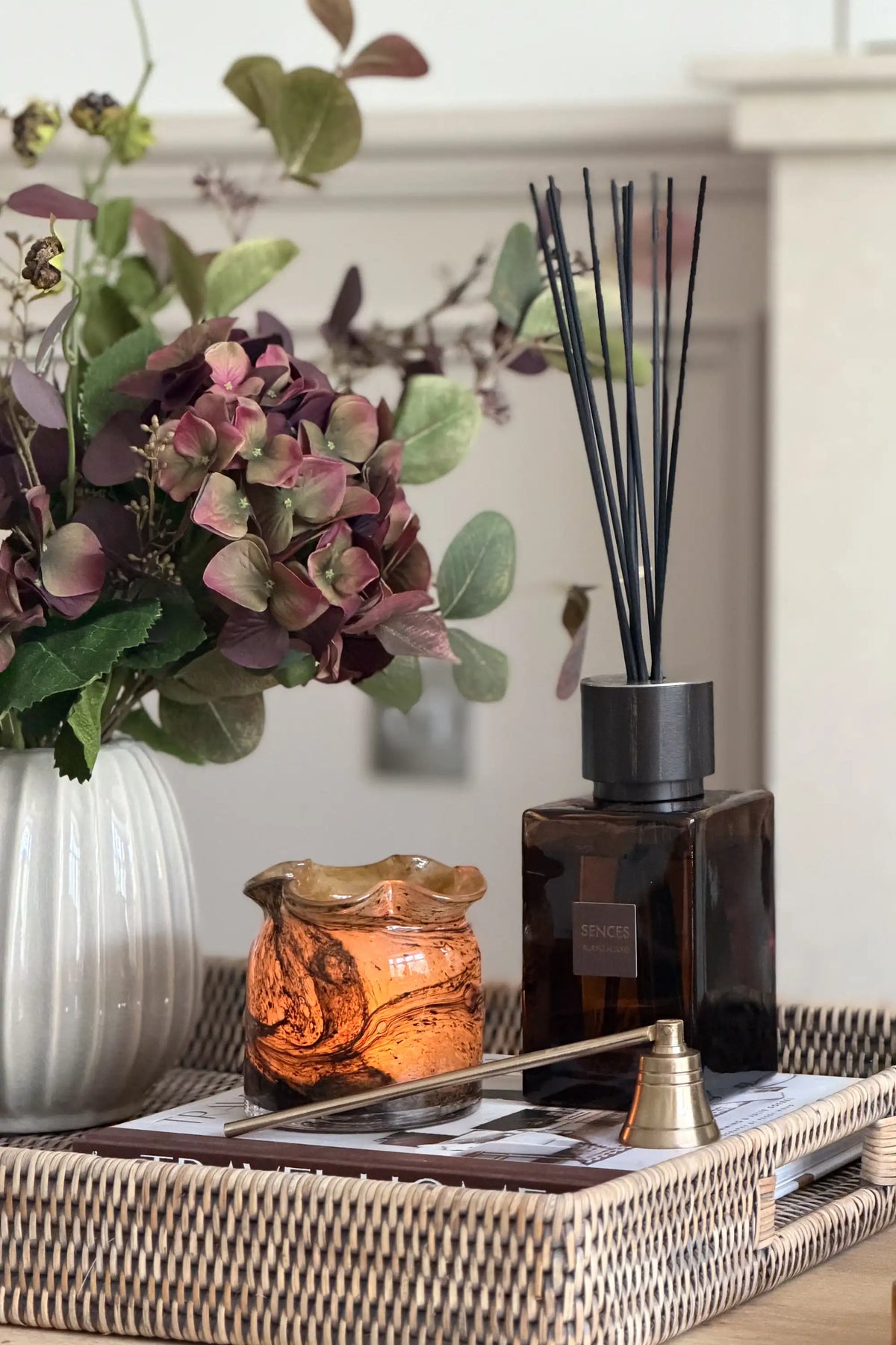 Amber Ruffle Edge Glass Tealight Holder