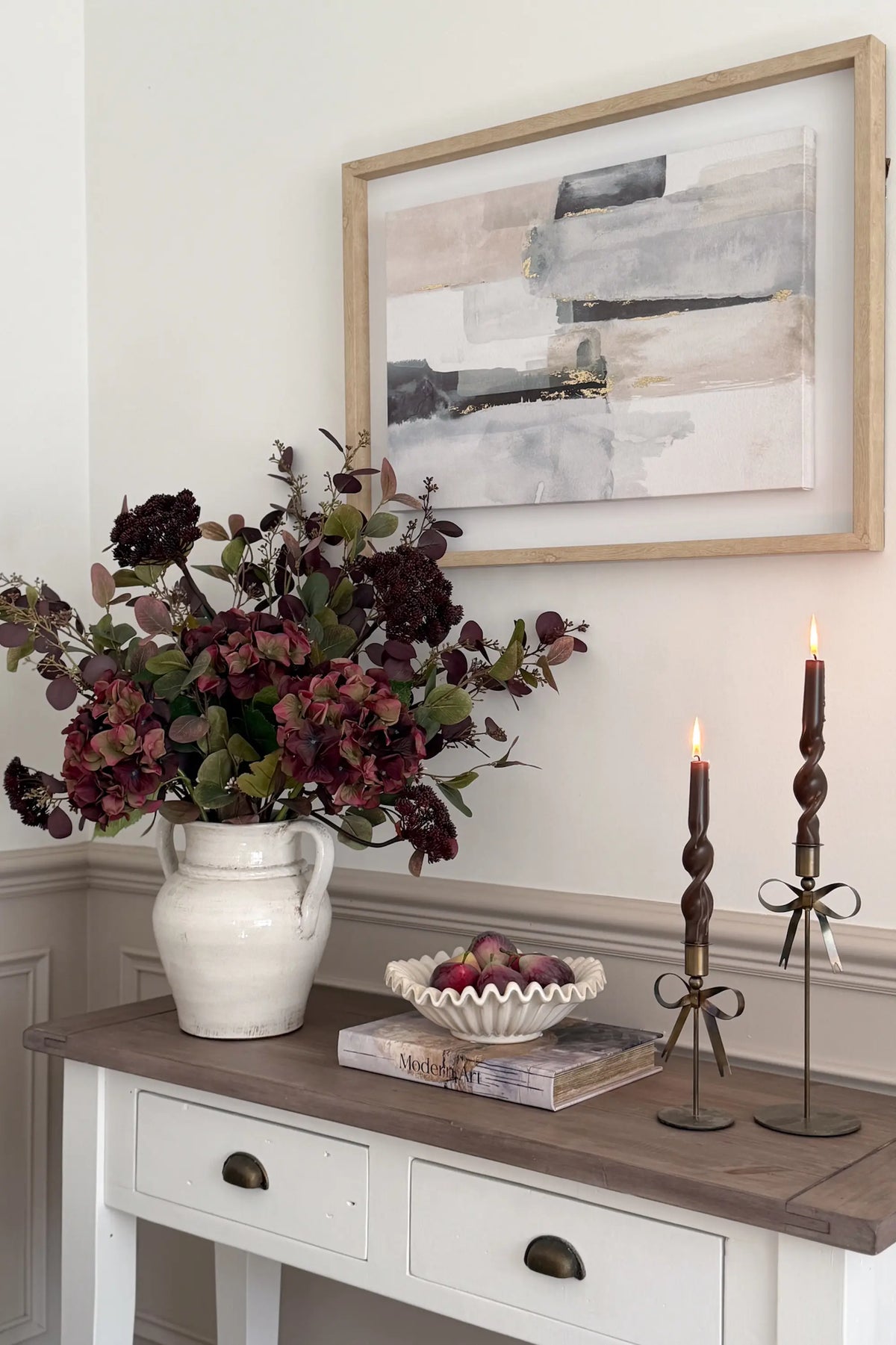 Autumn Hydrangea & Burgundy Eucalyptus Bouquet