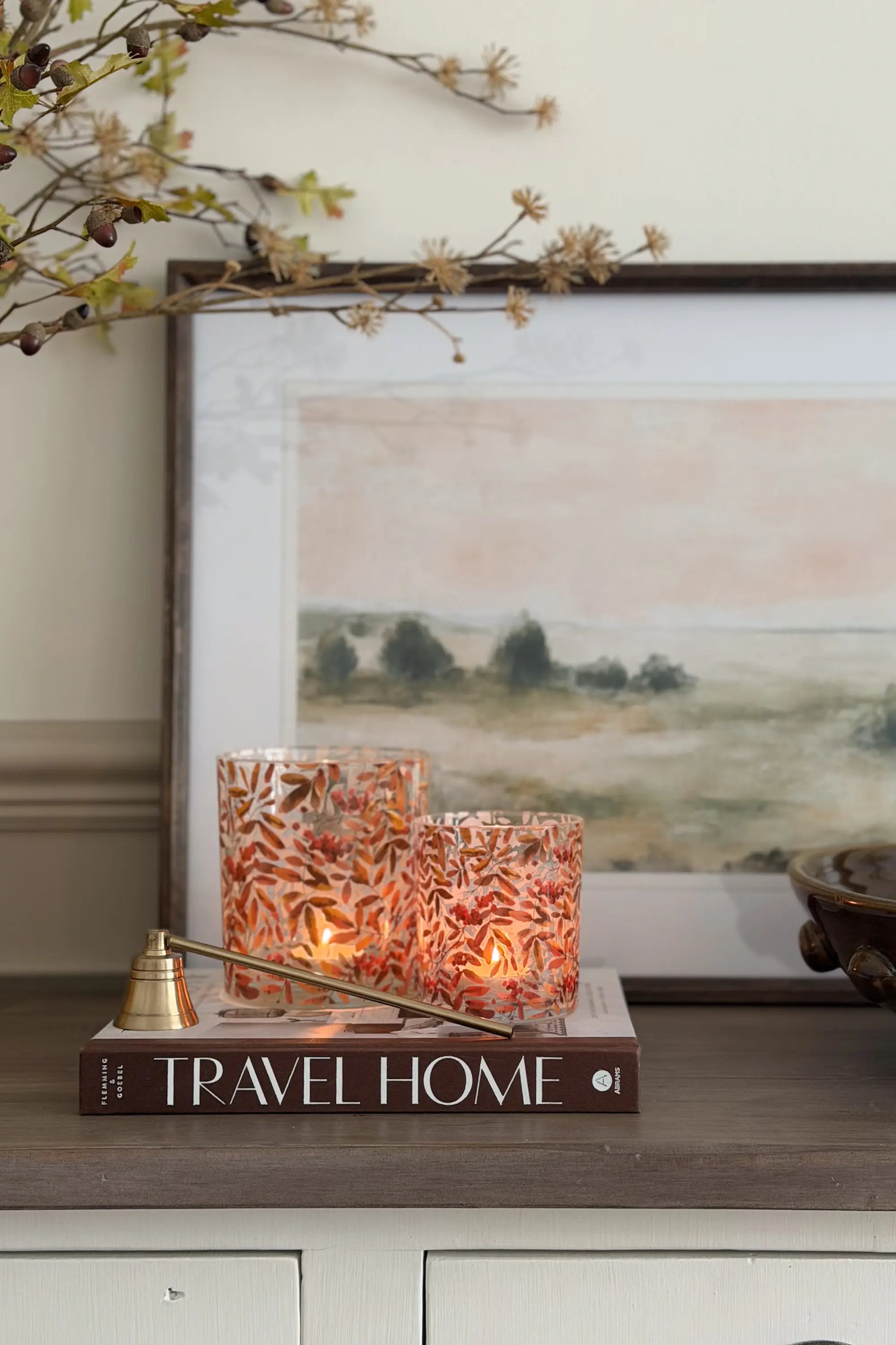 Autumn Leaf Glass Candle Holder (Set of 2)