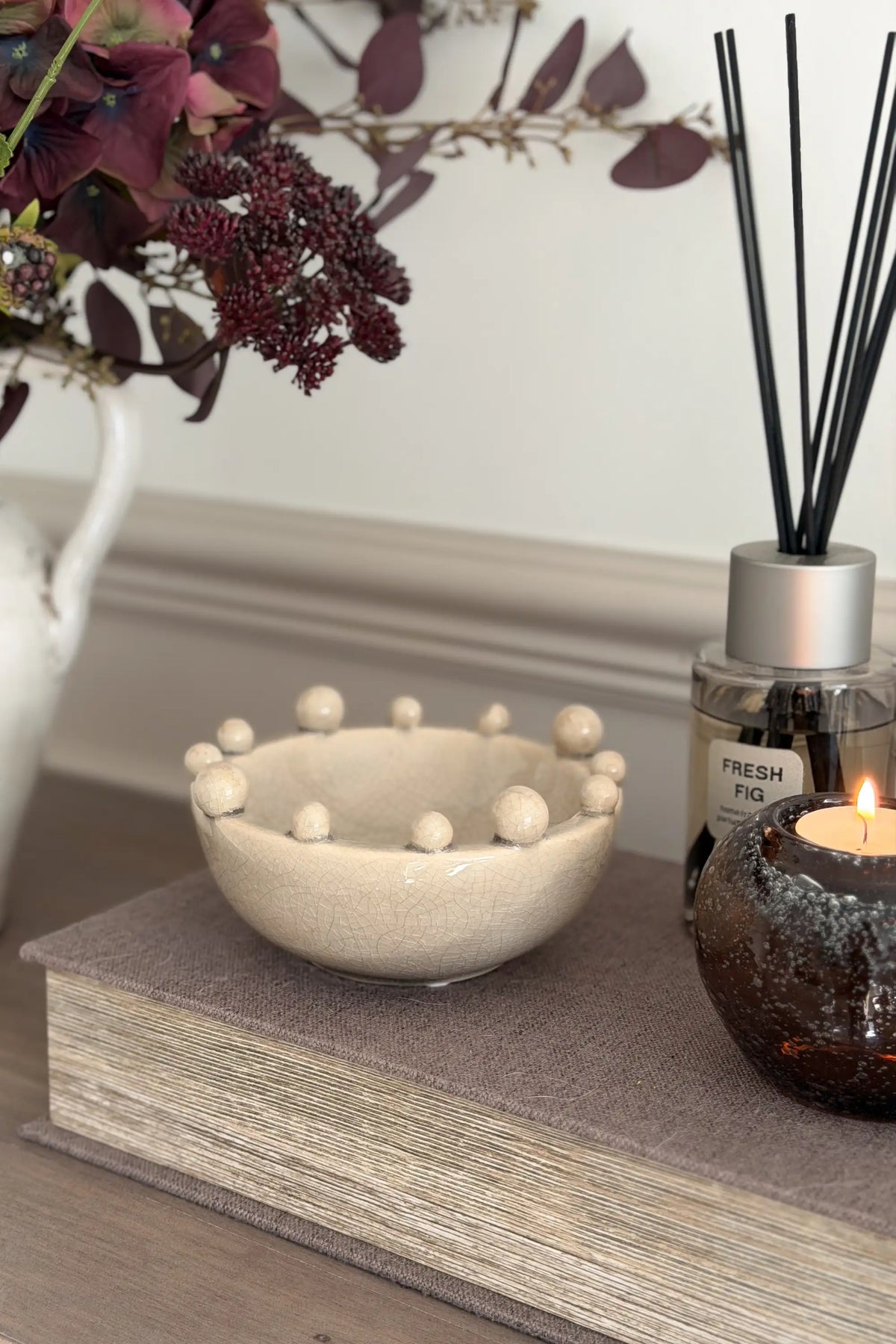 Cream Trinket Bobble Bowl