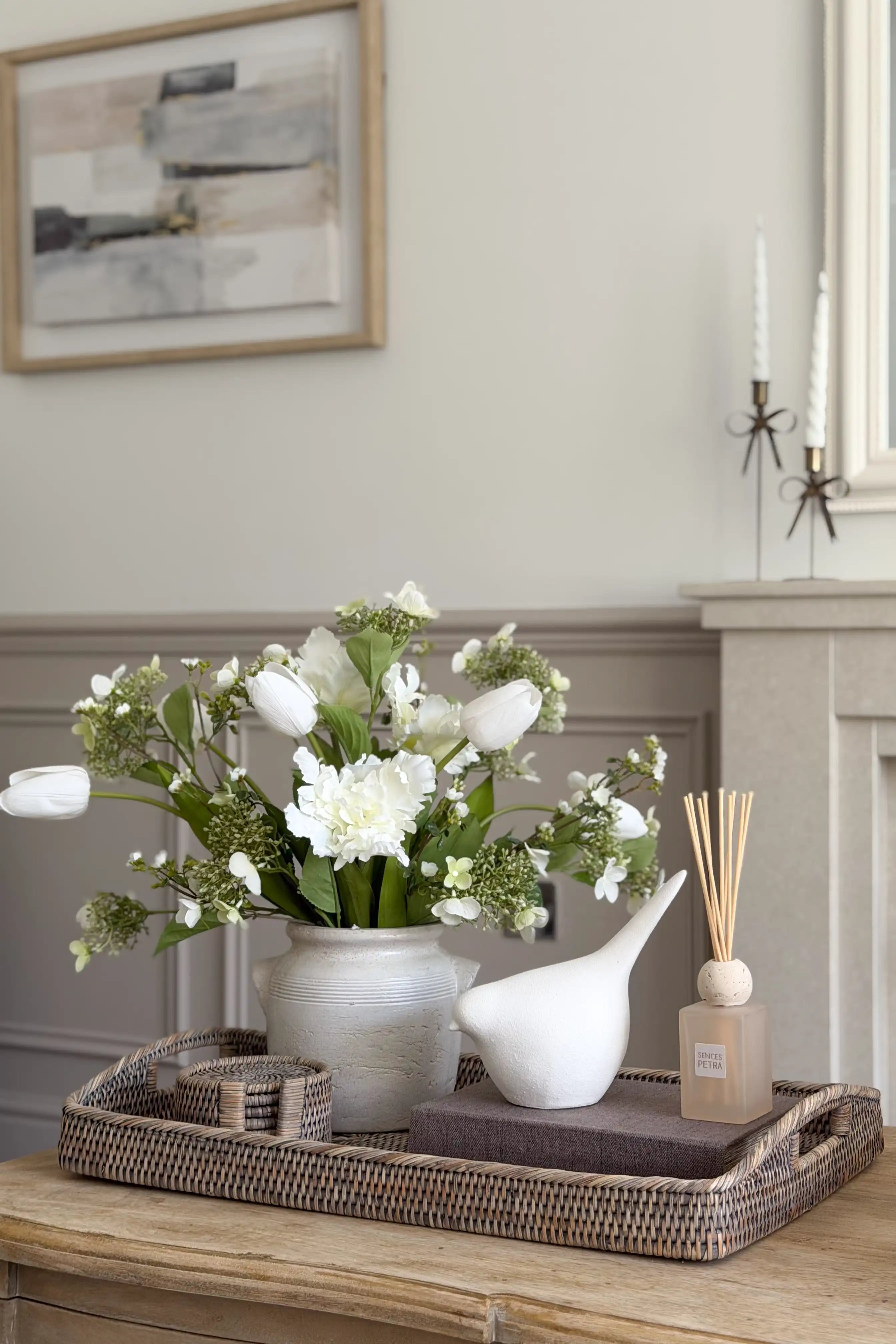 Keswick White Tulip Bouquet & Vase Arrangement