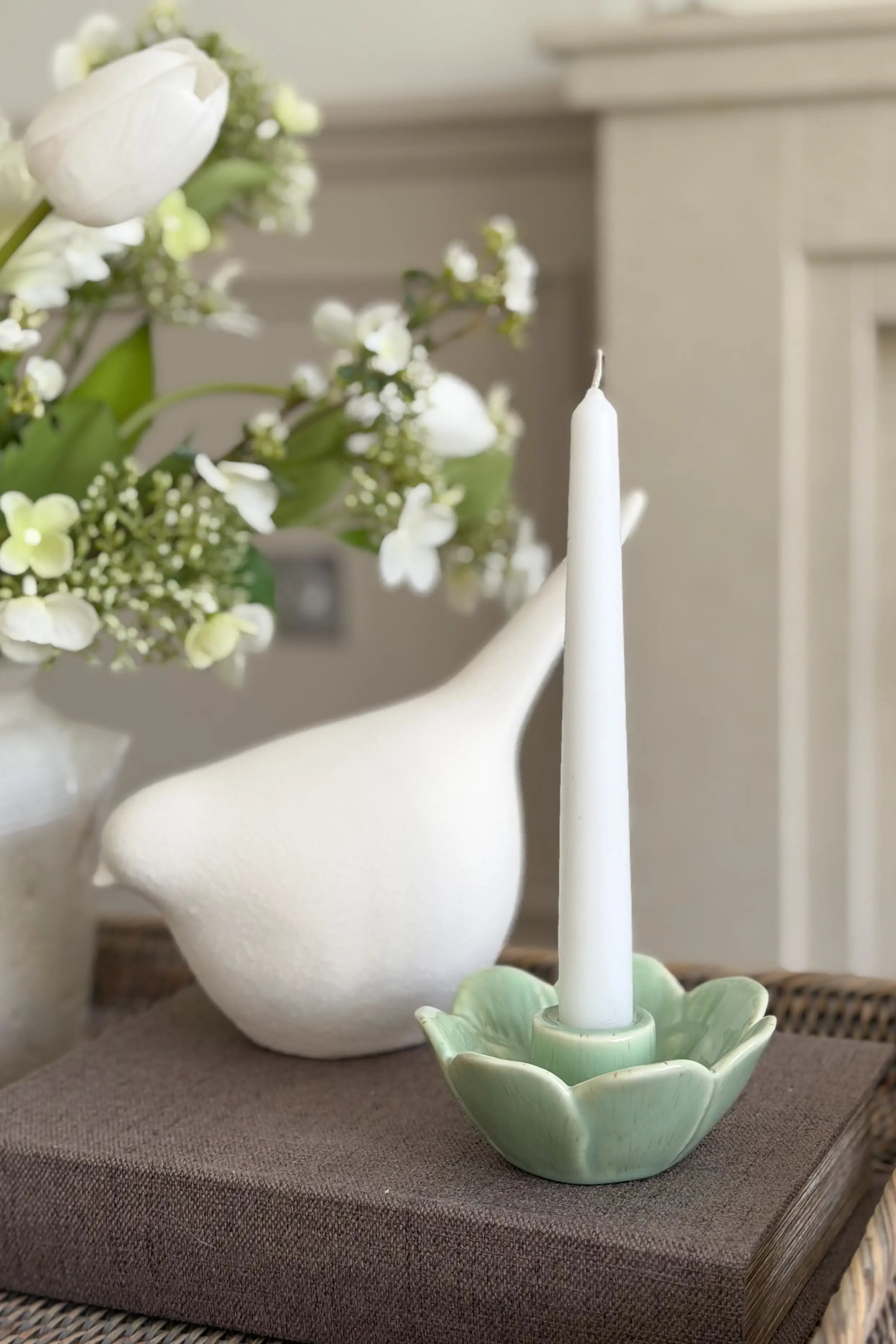 Mint Petal Candle Holder