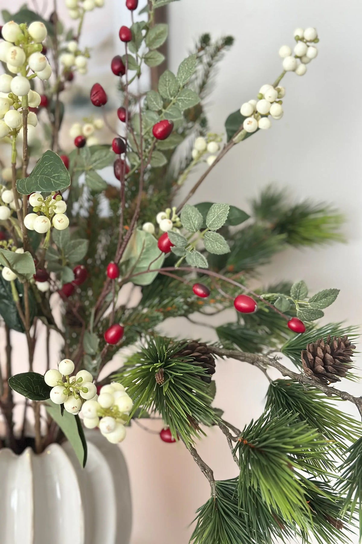 Rosehip, Snowberry & Pine Bouquet